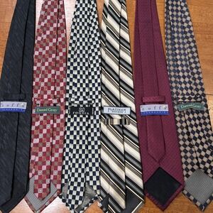 Lot Of 6 Neck Ties Men's Ties Roffe Daniel Gray Foggia 100% Silk